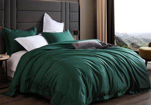 Emerald Green Bedding - Emerald Green Duvet Kingotton 3 Piece 1200 Thread Count Luxury Bedding Set- Button Closure & Corner Ties, Solid Color Breathable Comforter Protective Layer (Emerald Green)