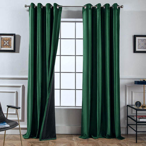 Emerald Green Bedding Blackout Matching Curtains.