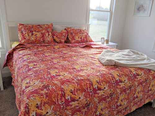 DaDa Bedding Fall Reversible Bedspread Set - Hawaiian Star Burst Pop Hawaiian Multi Colorful - Bright Vibrant Pink Orange Purple - Full - 3-Pieces
