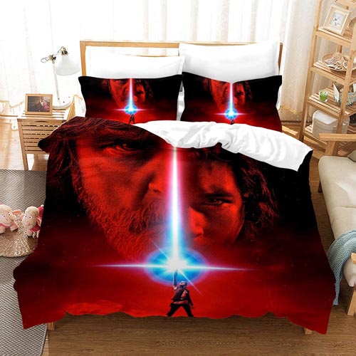 Lianai Star Wars Bedding Sets for Boys Queen Size 3 Piece Soft Red Duvet Cover Sets, 1 Duvet Cover + 2 Pillowcases